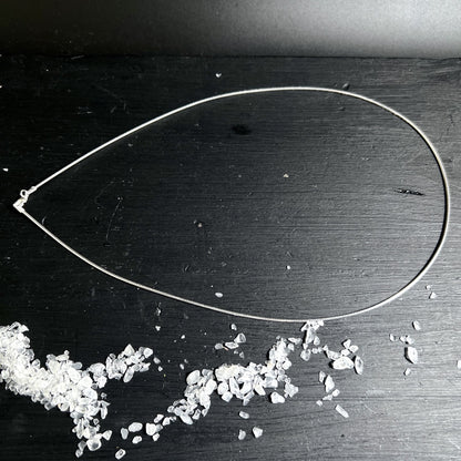 Silber Halsreif als Basis für gebohrte Edelstein-Anhänger | Happy Minerals