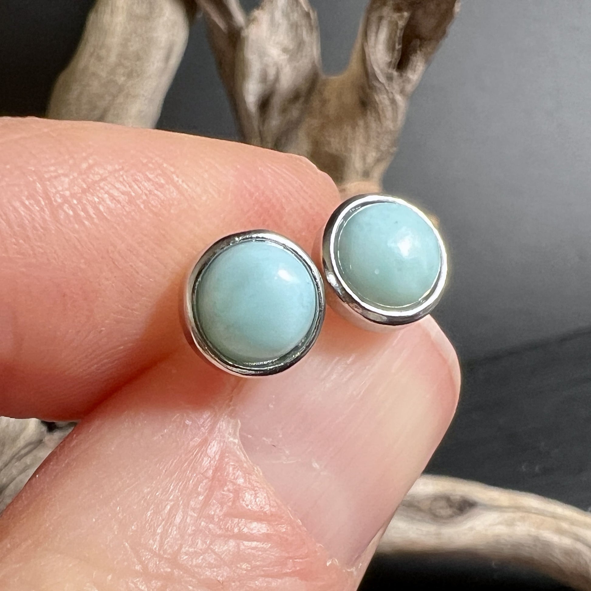 Spirituelle Larimar Ohrstecker mit Atlantis Energie | Happy Minerals