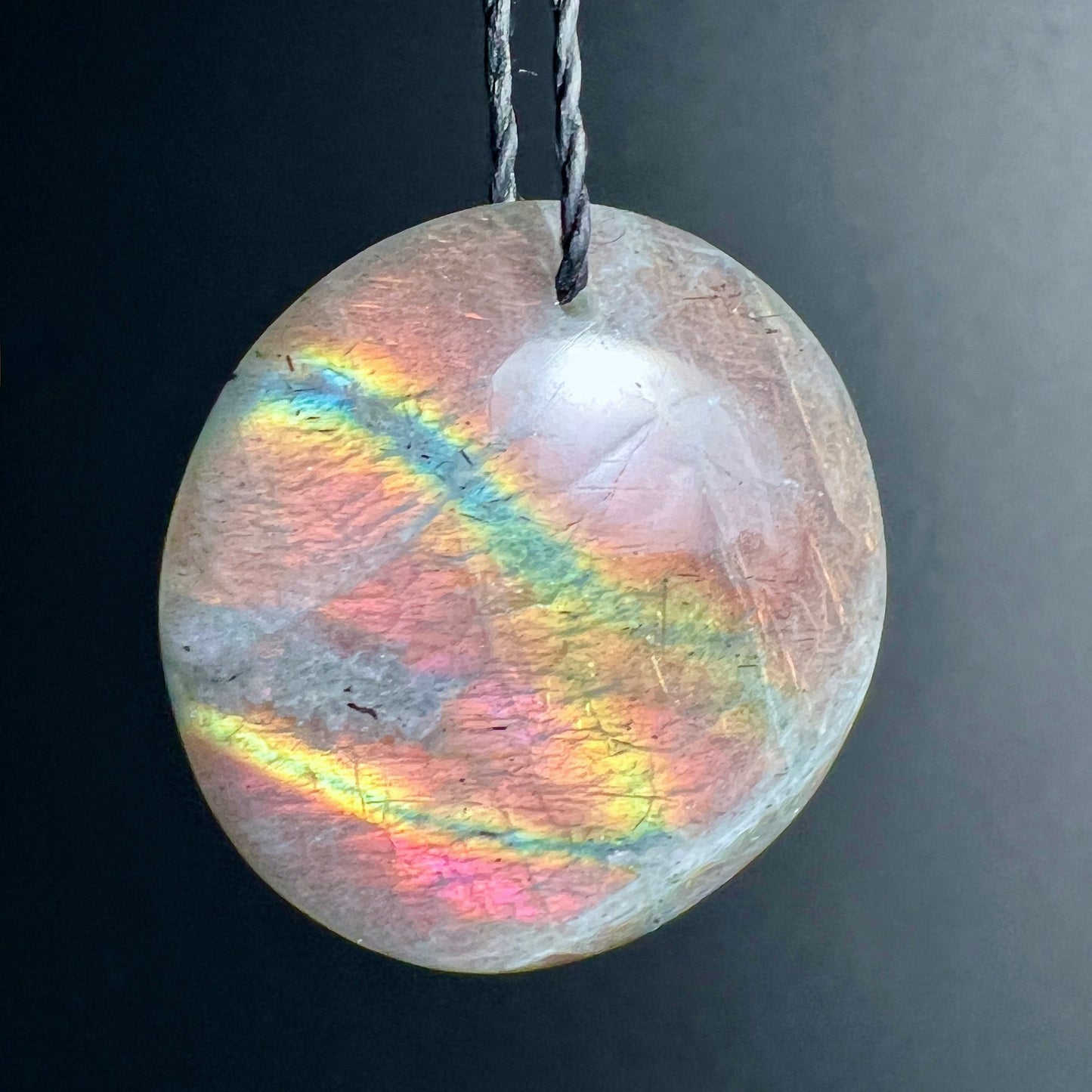 Sunset Labradorit Anhänger | volle Labradoreszenz | orange blau gelb | Madagaskar Unikat | Happy Minerals