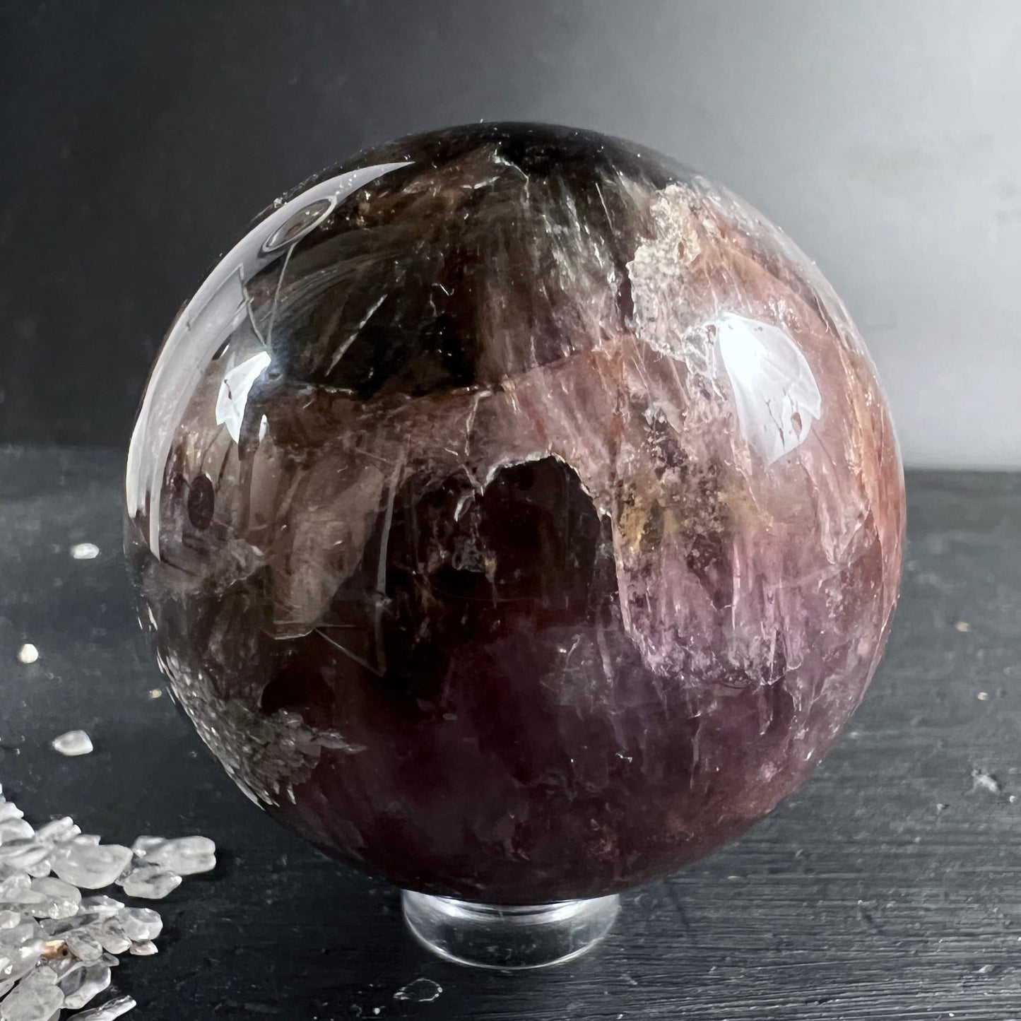 Super Seven Kugel | Melody Stone | changierende Lila-Rosa-Töne | Happy Minerals | Unikat aus Brasilien
