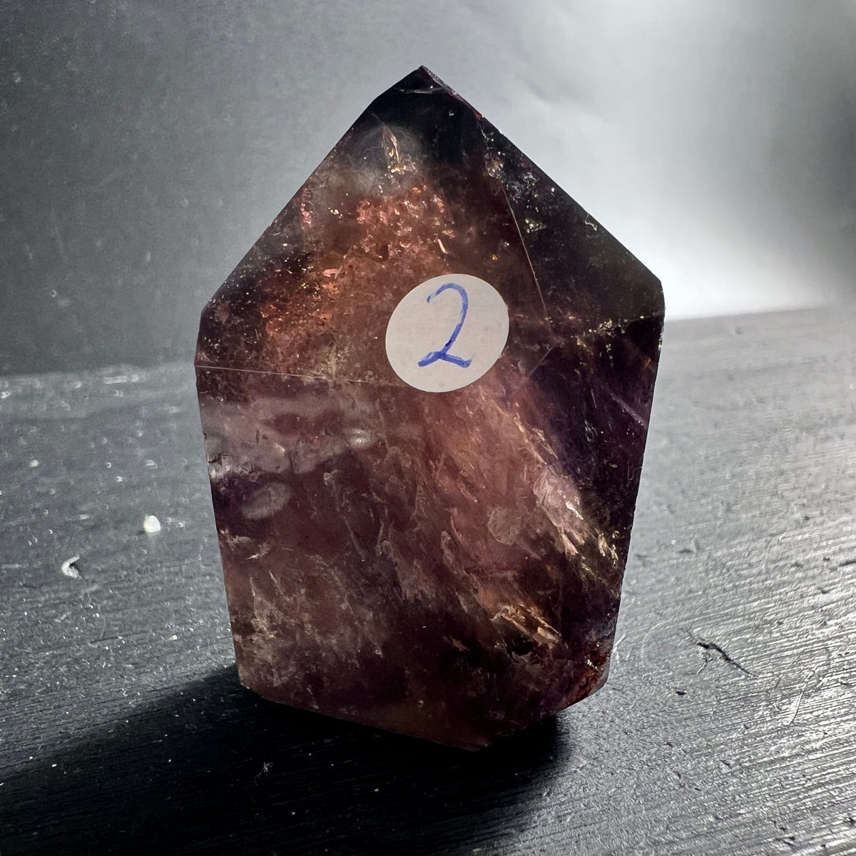 Super Seven Spitze | tiefdunkle Purpurtöne | Melody Stone Brasilien | Variante 2 | Happy Minerals