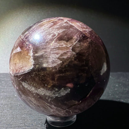 Super Seven Sphäre | warme Braun-Violett-Töne | Melody Stone Unikat | edler Glanz | Happy Minerals