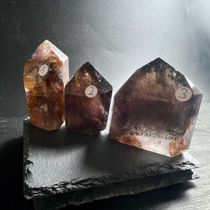 Super Seven Spitzen Trio | Melody Stone | Brasilien | Variante 1-2-3 | Happy Minerals