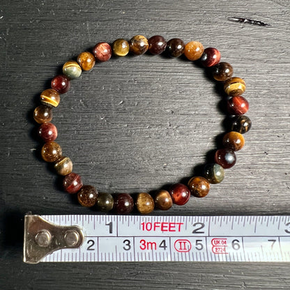 Tigerauge Armband | Maßband Größe | 7cm Durchmesser | Bulls Eye Falkenauge | Happy Minerals