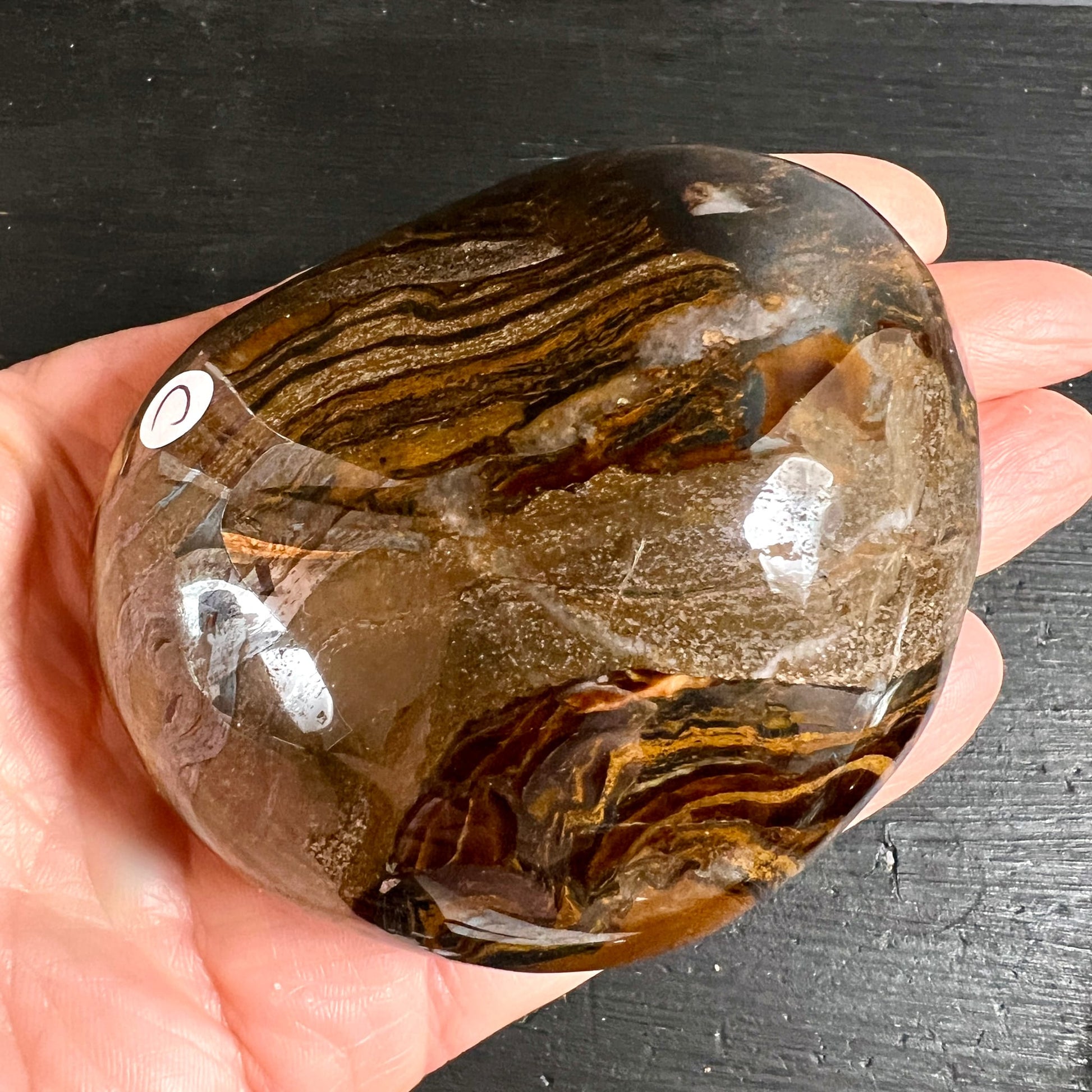 Tigereisen Nahaufnahme | Variante C | feine Bänderung | erdige Farbverläufe | Happy Minerals