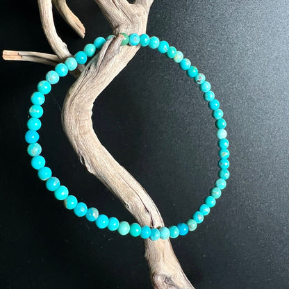 Türkis Armband USA | Treibholz Dekoration | runde türkise Perlen | natürliche Holzstruktur | Edelstein | Happy Minerals