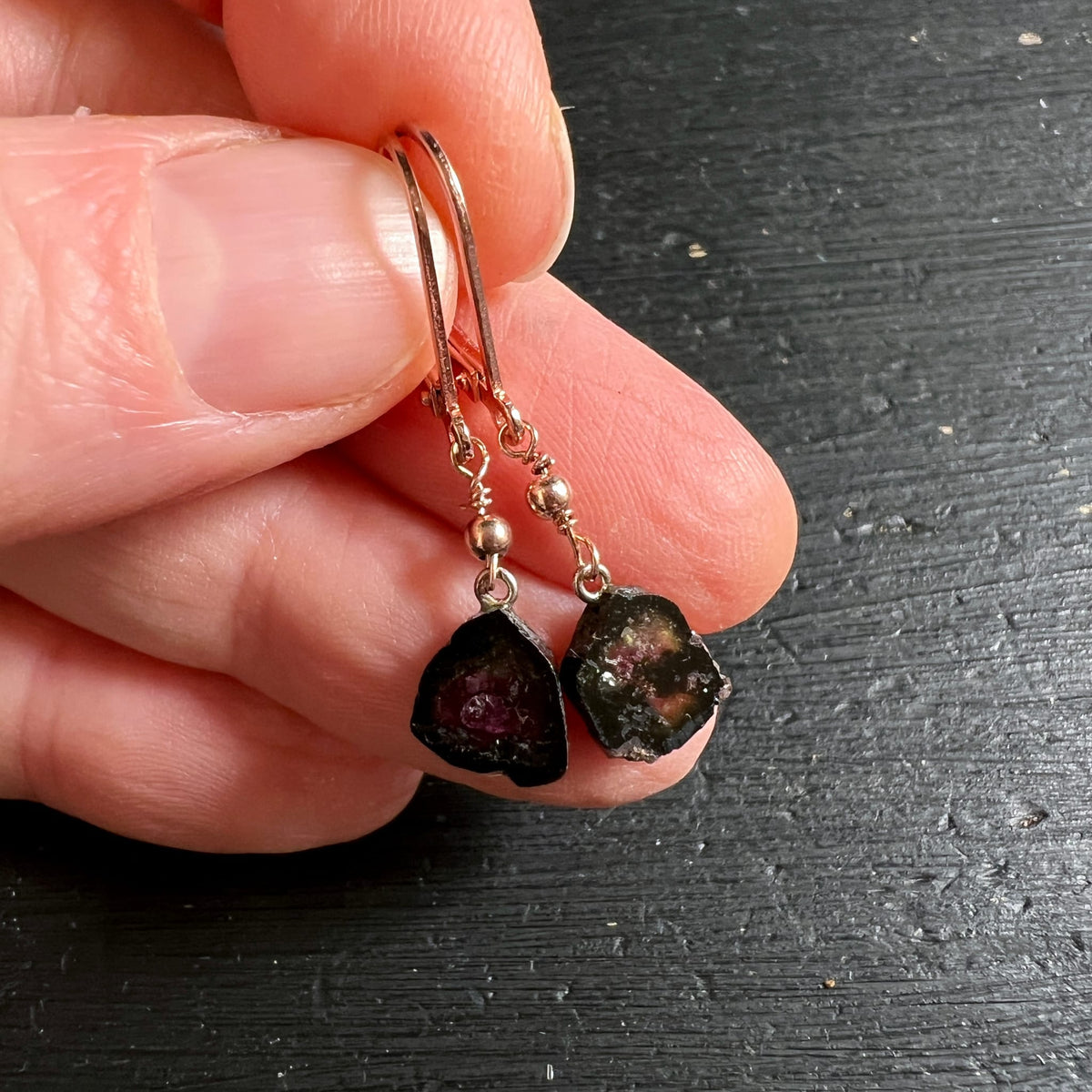 Wassermelonen Turmalin mit 925 Silber rose vergoldet | Ansicht 12 | Happy Minerals