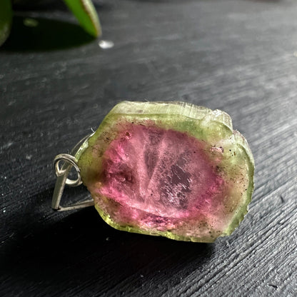 Wassermelonen Turmalin | leuchtend pink | olivgrün | transparente Ränder | Edelstein | Happy Minerals